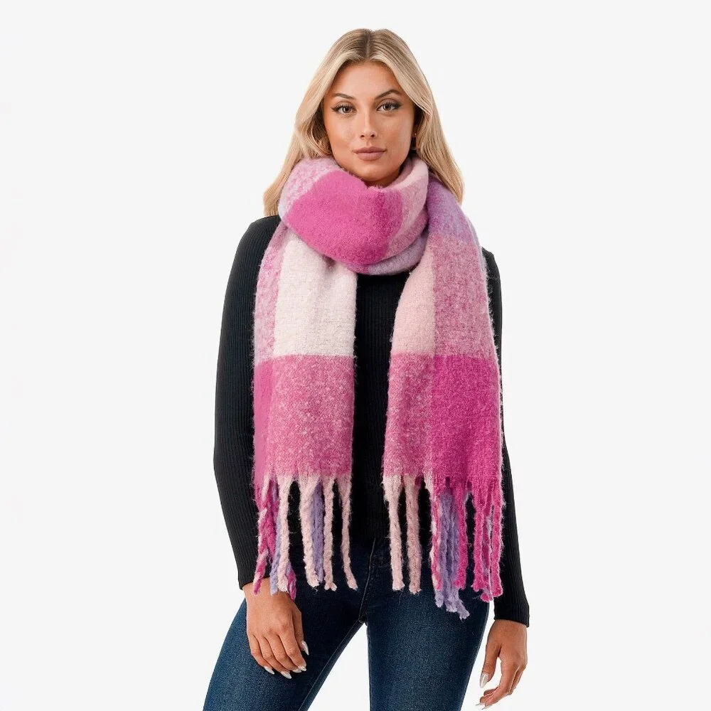 Steve Madden Plaid Scarf in Pink - NWT sz One Size